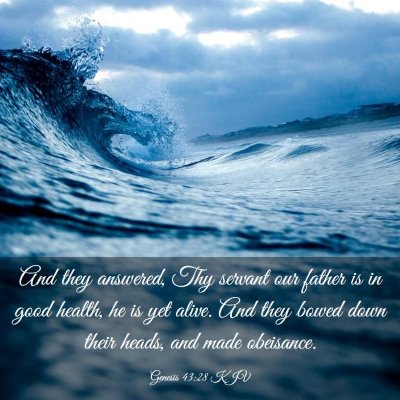 Picture 03 - Genesis 43:28 KJV - And they answered, Thy servant our father is in - Bible Verse Picture