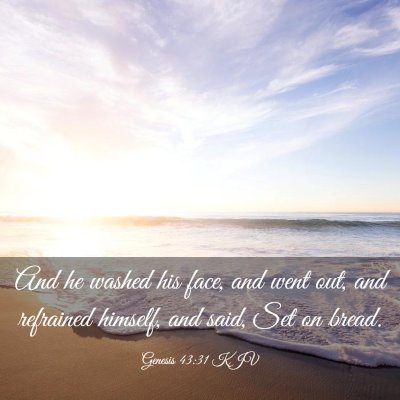 Picture 03 - Genesis 43:31 KJV - And he washed his face, and went out, and - Bible Verse Picture