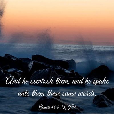 Picture 03 - Genesis 44:6 KJV - And he overtook them, and he spake unto them - Bible Verse Picture