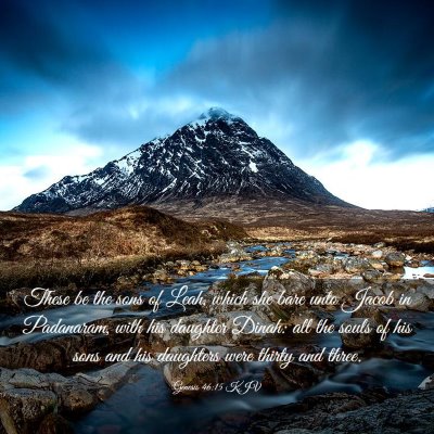Picture 03 - Genesis 46:15 KJV - These be the sons of Leah, which she bare unto - Bible Verse Picture
