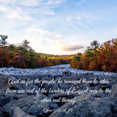 Picture 03 - Genesis 47:21 KJV - And as for the people, he removed them to cities - Bible Verse Picture