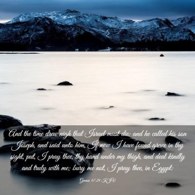 Picture 03 - Genesis 47:29 KJV - And the time drew nigh that Israel must die: and - Bible Verse Picture