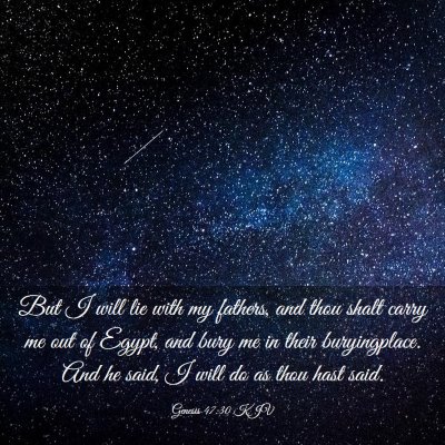 Picture 03 - Genesis 47:30 KJV - But I will lie with my fathers, and thou shalt - Bible Verse Picture