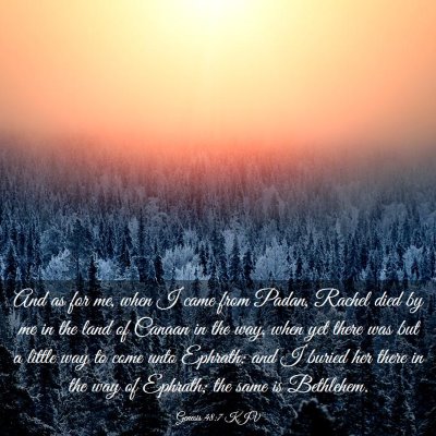 Picture 03 - Genesis 48:7 KJV - And as for me, when I came from Padan, Rachel - Bible Verse Picture