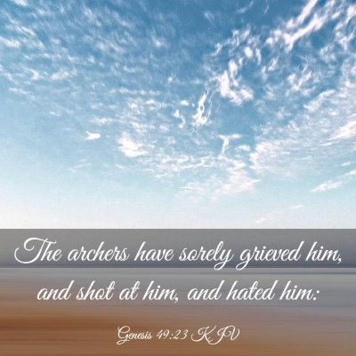 Picture 03 - Genesis 49:23 KJV - The archers have sorely grieved him, and shot at - Bible Verse Picture