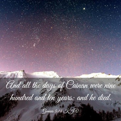Picture 03 - Genesis 5:14 KJV - And all the days of Cainan were nine hundred and - Bible Verse Picture