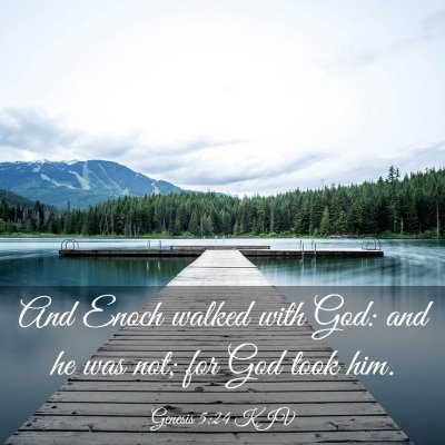 Picture 03 - Genesis 5:24 KJV - And Enoch walked with God: and he was not; for - Bible Verse Picture