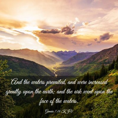 Picture 03 - Genesis 7:18 KJV - And the waters prevailed, and were increased - Bible Verse Picture