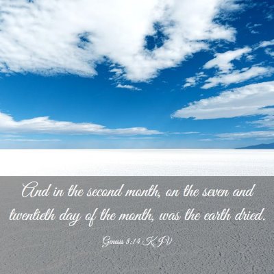 Picture 03 - Genesis 8:14 KJV - And in the second month, on the seven and - Bible Verse Picture