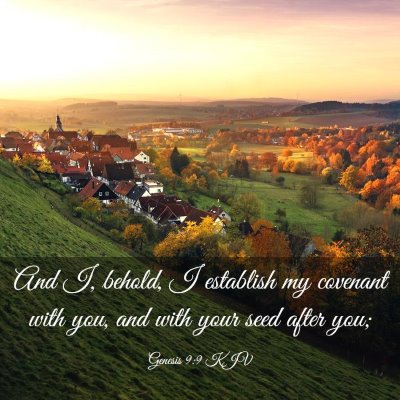 Picture 03 - Genesis 9:9 KJV - And I, behold, I establish my covenant with you, - Bible Verse Picture