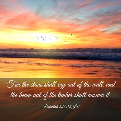 Picture 03 - Habakkuk 2:11 KJV - For the stone shall cry out of the wall, and the - Bible Verse Picture