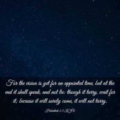 Picture 03 - Habakkuk 2:3 KJV - For the vision is yet for an appointed time, but - Bible Verse Picture
