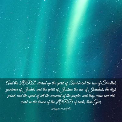 Picture 03 - Haggai 1:14 KJV - And the LORD stirred up the spirit of Zerubbabel - Bible Verse Picture