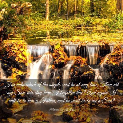 Picture 03 - Hebrews 1:5 KJV - For unto which of the angels said he at any time, - Bible Verse Picture