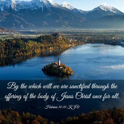 Picture 03 - Hebrews 10:10 KJV - By the which will we are sanctified through the - Bible Verse Picture