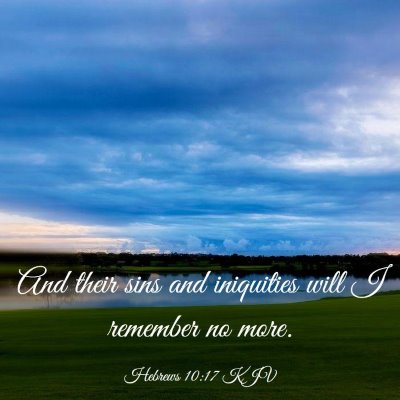 Picture 03 - Hebrews 10:17 KJV - And their sins and iniquities will I remember no - Bible Verse Picture