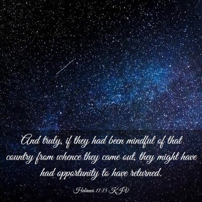 Picture 03 - Hebrews 11:15 KJV - And truly, if they had been mindful of that - Bible Verse Picture