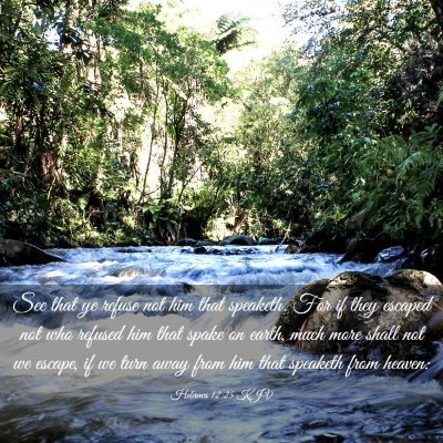 Picture 03 - Hebrews 12:25 KJV - See that ye refuse not him that speaketh. For if - Bible Verse Picture