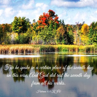 Picture 03 - Hebrews 4:4 KJV - For he spake in a certain place of the seventh - Bible Verse Picture