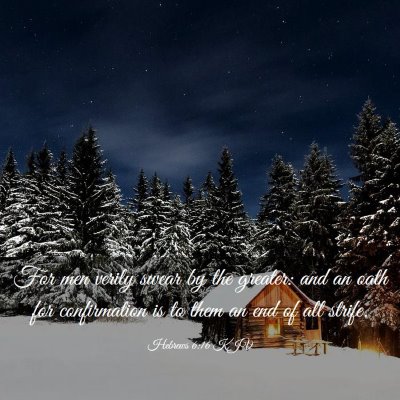 Picture 03 - Hebrews 6:16 KJV - For men verily swear by the greater: and an oath - Bible Verse Picture