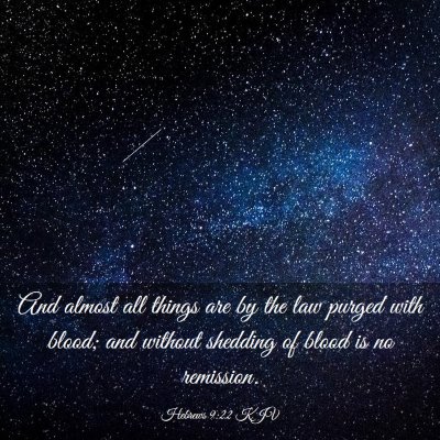 Picture 03 - Hebrews 9:22 KJV - And almost all things are by the law purged with - Bible Verse Picture