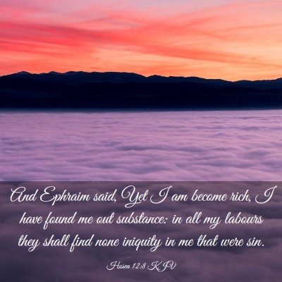 Picture 03 - Hosea 12:8 KJV - And Ephraim said, Yet I am become rich, I have - Bible Verse Picture