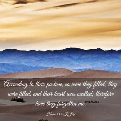 Picture 03 - Hosea 13:6 KJV - According to their pasture, so were they filled; - Bible Verse Picture