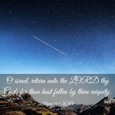 Picture 03 - Hosea 14:1 KJV - O israel, return unto the LORD thy God; for thou - Bible Verse Picture