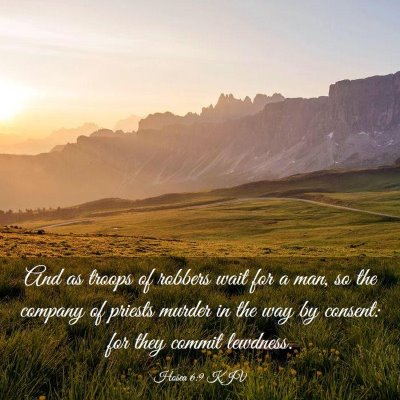 Picture 03 - Hosea 6:9 KJV - And as troops of robbers wait for a man, so the - Bible Verse Picture