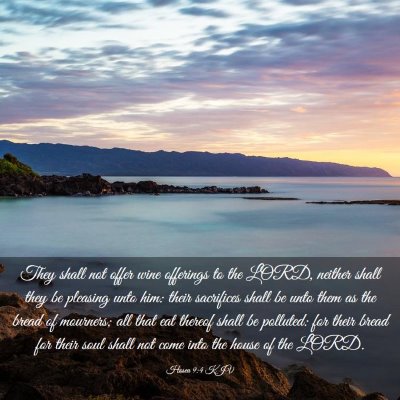 Picture 03 - Hosea 9:4 KJV - They shall not offer wine offerings to the LORD, - Bible Verse Picture