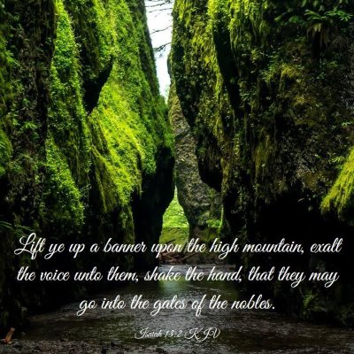 Picture 03 - Isaiah 13:2 KJV - Lift ye up a banner upon the high mountain, exalt - Bible Verse Picture