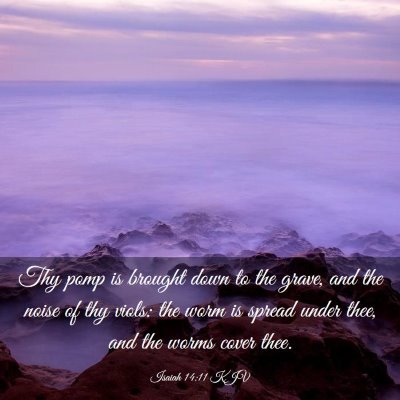 Picture 03 - Isaiah 14:11 KJV - Thy pomp is brought down to the grave, and the - Bible Verse Picture