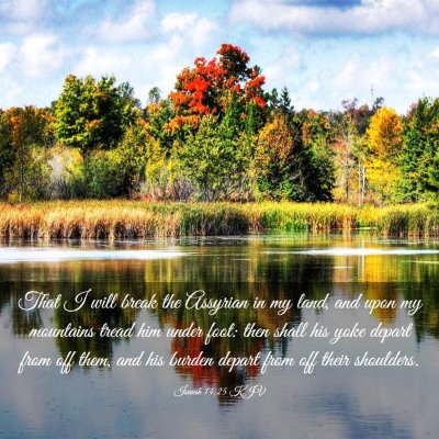 Picture 03 - Isaiah 14:25 KJV - That I will break the Assyrian in my land, and - Bible Verse Picture
