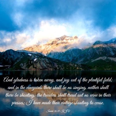 Picture 03 - Isaiah 16:10 KJV - And gladness is taken away, and joy out of the - Bible Verse Picture