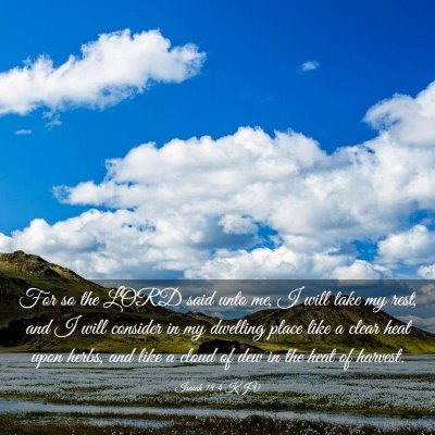 Picture 03 - Isaiah 18:4 KJV - For so the LORD said unto me, I will take my - Bible Verse Picture