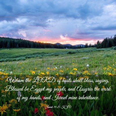 Picture 03 - Isaiah 19:25 KJV - Whom the LORD of hosts shall bless, saying, - Bible Verse Picture