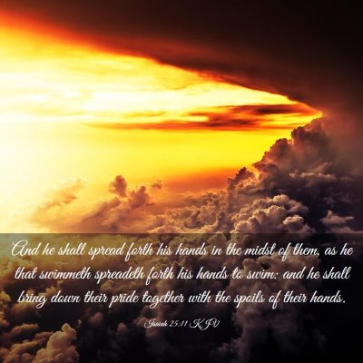 Picture 03 - Isaiah 25:11 KJV - And he shall spread forth his hands in the midst - Bible Verse Picture