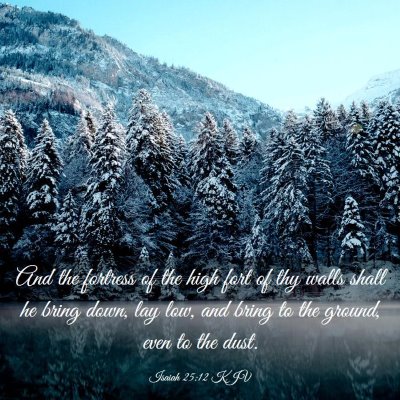 Picture 03 - Isaiah 25:12 KJV - And the fortress of the high fort of thy walls - Bible Verse Picture