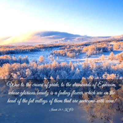 Picture 03 - Isaiah 28:1 KJV - Woe to the crown of pride, to the drunkards of - Bible Verse Picture