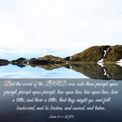 Picture 03 - Isaiah 28:13 KJV - But the word of the LORD was unto them precept - Bible Verse Picture