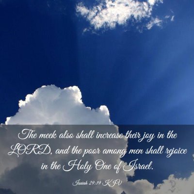 Picture 03 - Isaiah 29:19 KJV - The meek also shall increase their joy in the - Bible Verse Picture