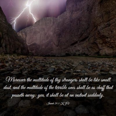 Picture 03 - Isaiah 29:5 KJV - Moreover the multitude of thy strangers shall be - Bible Verse Picture