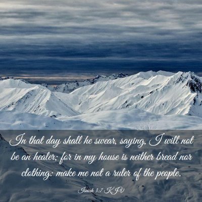 Picture 03 - Isaiah 3:7 KJV - In that day shall he swear, saying, I will not be - Bible Verse Picture
