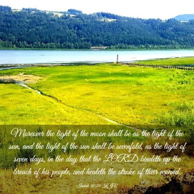 Picture 03 - Isaiah 30:26 KJV - Moreover the light of the moon shall be as the - Bible Verse Picture