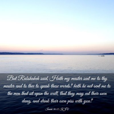 Picture 03 - Isaiah 36:12 KJV - But Rabshakeh said, Hath my master sent me to thy - Bible Verse Picture