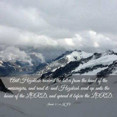 Picture 03 - Isaiah 37:14 KJV - And Hezekiah received the letter from the hand of - Bible Verse Picture