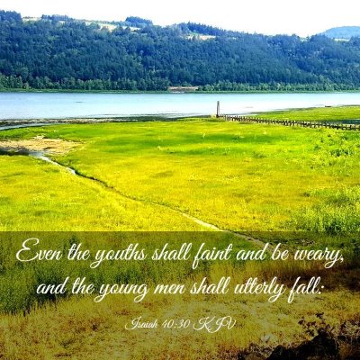 Picture 03 - Isaiah 40:30 KJV - Even the youths shall faint and be weary, and the - Bible Verse Picture