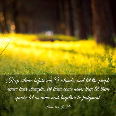 Picture 03 - Isaiah 41:1 KJV - Keep silence before me, O islands; and let the - Bible Verse Picture