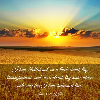 Picture 03 - Isaiah 44:22 KJV - I have blotted out, as a thick cloud, thy - Bible Verse Picture