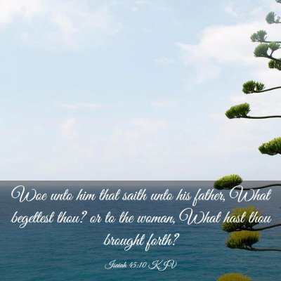 Picture 03 - Isaiah 45:10 KJV - Woe unto him that saith unto his father, What - Bible Verse Picture